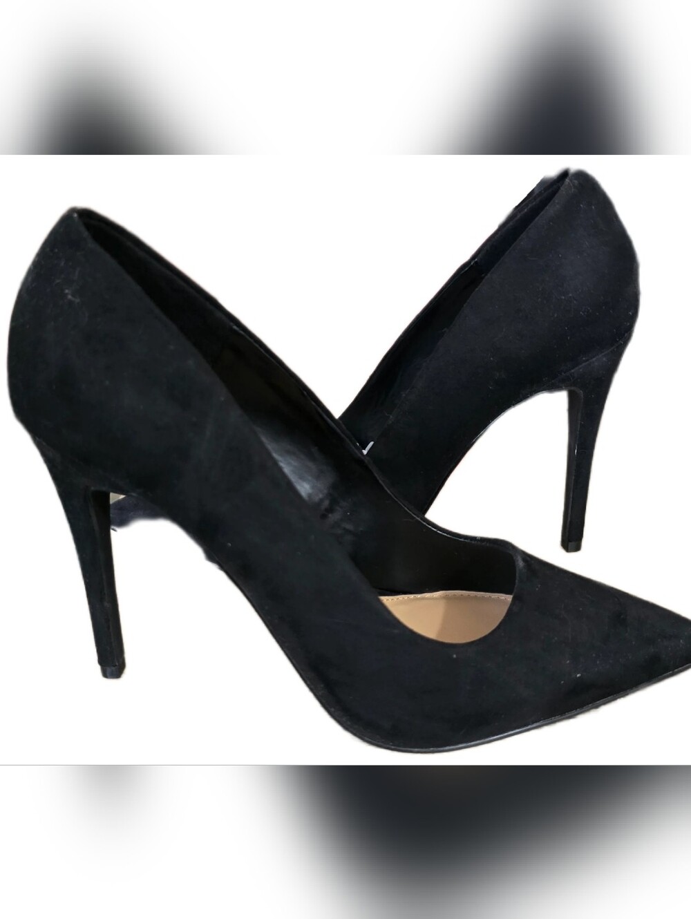 Justfab Giselle Cassic Black Suede High Heel Pumps